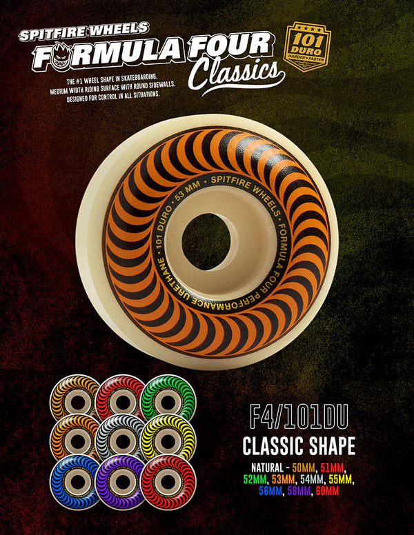 Spitfire Wheels - F4 101A Classic Shape 52mm